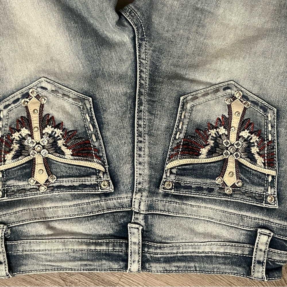 Stylish Embroidered Blue Jeans